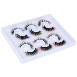 Fluffy Colored Lashes 5D Faux Mink Eyelashes Halloween Decorations Cat Eye Color